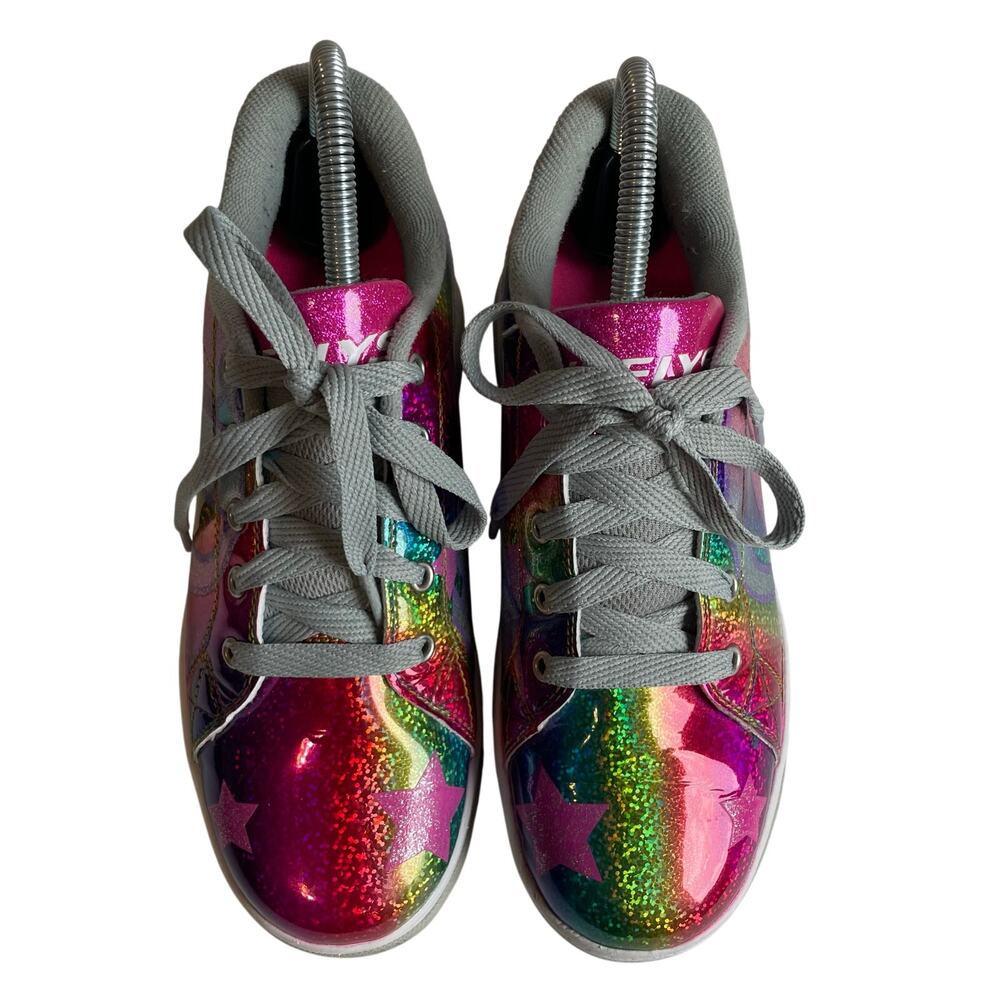 Heelys Split Stars Skate Shoe Pink Holographic Glitter Youth 6 / Women’s 7 - Picture 2 of 16